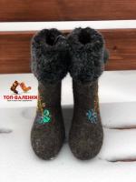 г. Иваново Валенки женские укороченные с мехом и вышивкой "Дана" 36